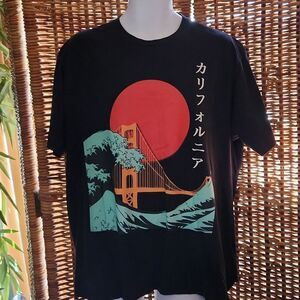 California Golden Gate Bridge Ocean T-shirt XL Japanese